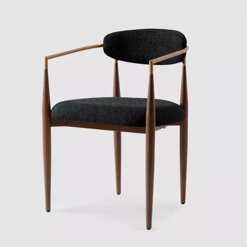Lot de 4 chaises de salle à manger en bouclette, chaises modernes avec pieds en métal imitation bois pour cuisine, salon, restaurant, café - Morden Fort