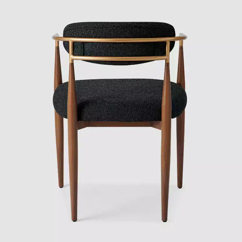 Lot de 4 chaises de salle à manger en bouclette, chaises modernes avec pieds en métal imitation bois pour cuisine, salon, restaurant, café - Morden Fort