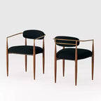 Boucle Dining Chairs Set of 4, Modern Arm Chairs with Wood Grain Metal Legs for Kitchen, Living Room, Restaurant, Cafe - Morden Fort
