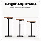 JIONJOY Table de lit réglable – Bureau inclinable avec ressort à gaz de 75-110 cm et roulettes à 360°, cadre en acier pour la maison/le bureau/l'hôpital