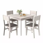 VECELO Chaises de salle à manger rustiques en bois, chaises de cuisine en bois d'hévéa avec siège et dossier rembourrés, gris