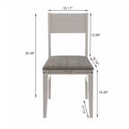 VECELO Chaises de salle à manger rustiques en bois, chaises de cuisine en bois d'hévéa avec siège et dossier rembourrés, gris