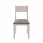 VECELO Chaises de salle à manger rustiques en bois, chaises de cuisine en bois d'hévéa avec siège et dossier rembourrés, gris