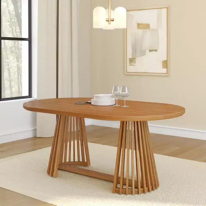 Table à manger rectangulaire 72 Lido Plank+Beam, table de cuisine minimaliste en bois massif pour 6 personnes