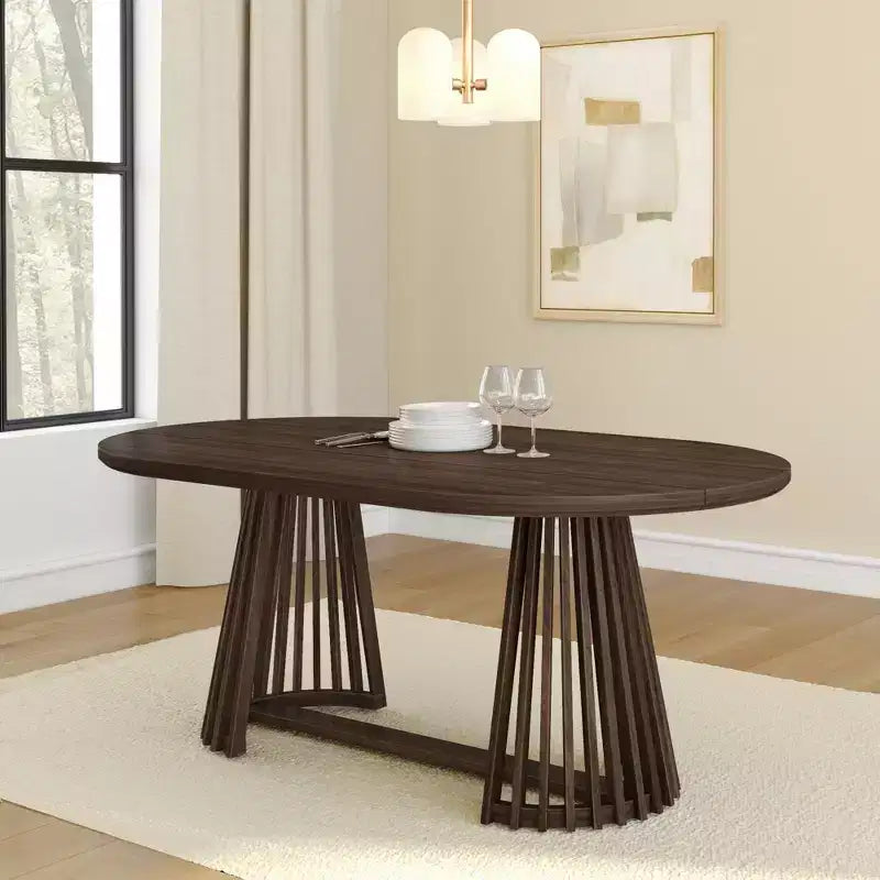 Table à manger rectangulaire 72 Lido Plank+Beam, table de cuisine minimaliste en bois massif pour 6 personnes