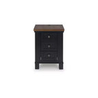 Signature Design by Ashley Wildenauer Table d'appoint 3 tiroirs avec port de charge USB, noir