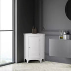 Teamson Home Glancy Meuble d'angle de salle de bain en bois avec porte persienne, blanc
