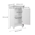 Teamson Home Glancy Meuble d'angle de salle de bain en bois avec porte persienne, blanc