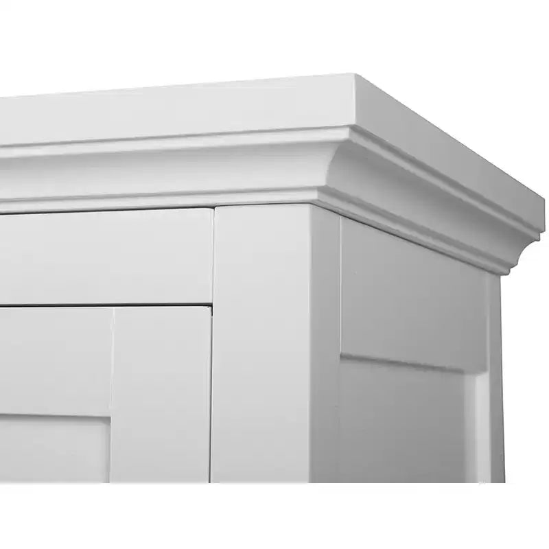 Teamson Home Glancy Meuble d'angle de salle de bain en bois avec porte persienne, blanc