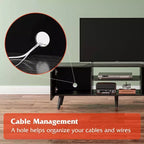 Meuble TV DEXYLLO pour téléviseur de 55/60 pouces, Meuble de divertissement bohème avec rangements, Console TV pour décoration de salon