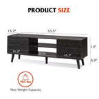 Meuble TV DEXYLLO pour téléviseur de 55/60 pouces, Meuble de divertissement bohème avec rangements, Console TV pour décoration de salon