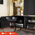 Meuble TV DEXYLLO pour téléviseur de 55/60 pouces, Meuble de divertissement bohème avec rangements, Console TV pour décoration de salon