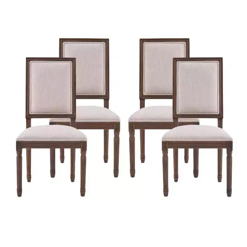 Chaise de salle à manger rembourrée Christopher Knight Home Carina en bois d'hévéa de style campagnard français (lot de 4)