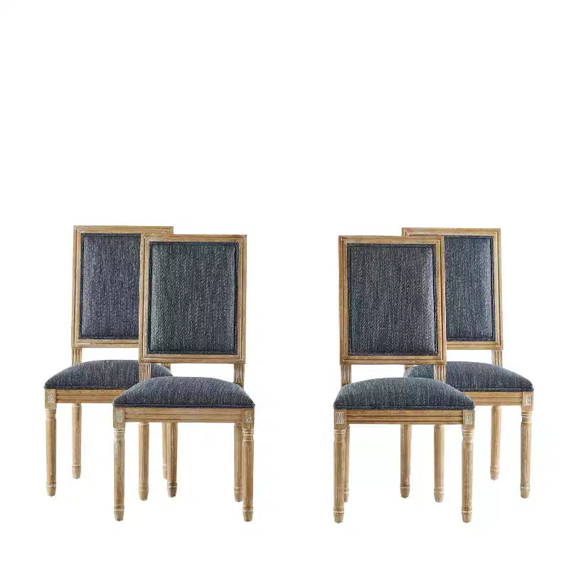 Chaise de salle à manger rembourrée Christopher Knight Home Carina en bois d'hévéa de style campagnard français (lot de 4)