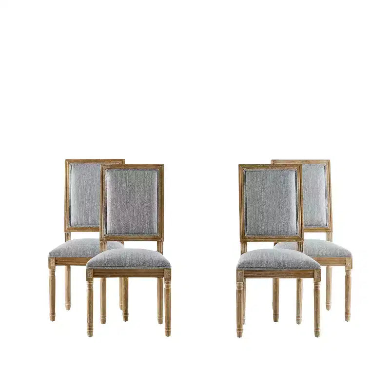 Chaise de salle à manger rembourrée Christopher Knight Home Carina en bois d'hévéa de style campagnard français (lot de 4)