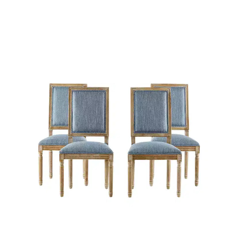 Chaise de salle à manger rembourrée Christopher Knight Home Carina en bois d'hévéa de style campagnard français (lot de 4)