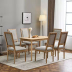 Christopher Knight Home Carina Chaise de salle à manger capitonnée en bois d'hévéa de style campagnard français (lot de 6)