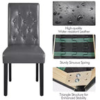 Yaheetech Lot de 4 chaises de salle à manger capitonnées en similicuir pour la maison, les restaurants, les cafés