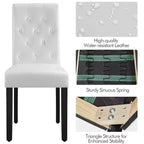Yaheetech Lot de 4 chaises de salle à manger capitonnées en similicuir pour la maison, les restaurants, les cafés