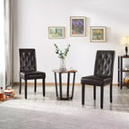Yaheetech Lot de 4 chaises de salle à manger capitonnées en similicuir pour la maison, les restaurants, les cafés