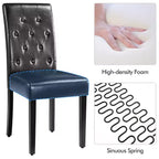 Yaheetech Lot de 4 chaises de salle à manger capitonnées en similicuir pour la maison, les restaurants, les cafés