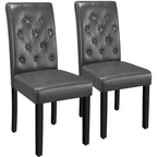 Yaheetech Lot de 4 chaises de salle à manger capitonnées en similicuir pour la maison, les restaurants, les cafés