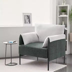 Fauteuil d'appoint surdimensionné en chenille, Fauteuil de salon avec grande assise, Fauteuils de lecture modernes pour chambre et salon (Lot de 2)