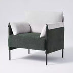 Fauteuil d'appoint surdimensionné en chenille, Fauteuil de salon avec grande assise, Fauteuils de lecture modernes pour chambre et salon (Lot de 2)