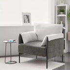 Fauteuil d'appoint surdimensionné en chenille, Fauteuil de salon avec grande assise, Fauteuils de lecture modernes pour chambre et salon (Lot de 2)