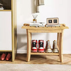 Banc de douche en bambou avec étagère de rangement, tabouret de bain étanche avec poignées, patins antidérapants, capacité de 150 kg pour spa, salle de bain, personnes âgées