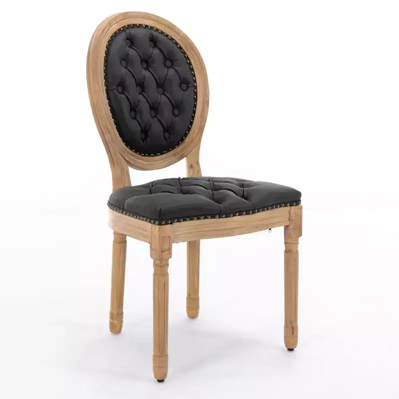 Chaise de salle à manger en bois massif de style français Vatros