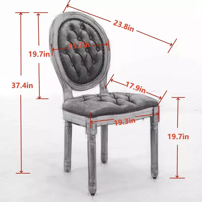 Chaise de salle à manger en bois massif de style français Vatros