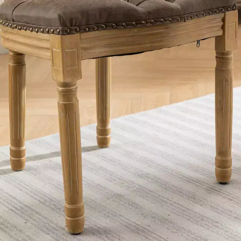 Chaise de salle à manger en bois massif de style français Vatros