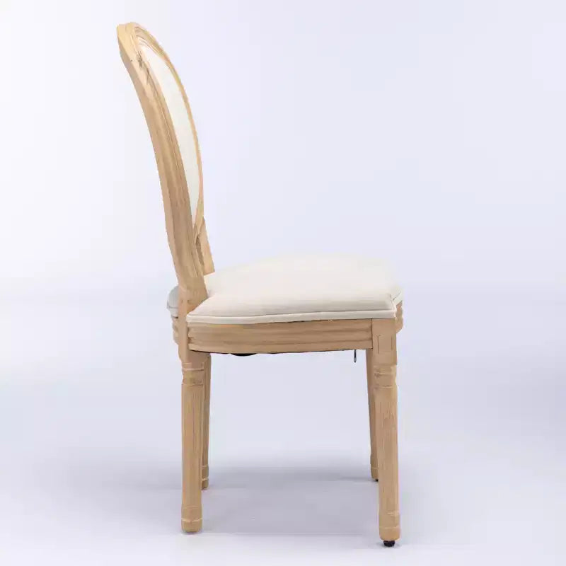 Chaise de salle à manger en bois massif de style français Vatros