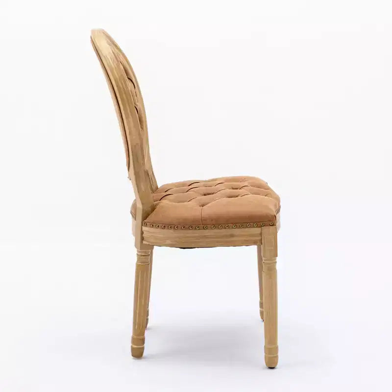 Chaise de salle à manger en bois massif de style français Vatros