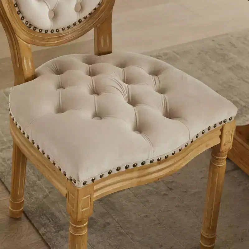 Chaise de salle à manger en bois massif de style français Vatros