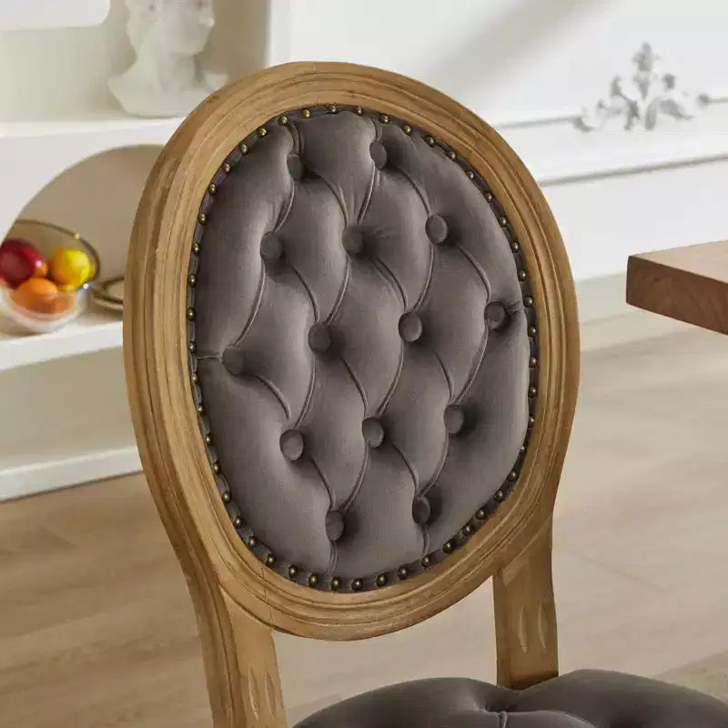 Chaise de salle à manger en bois massif de style français Vatros