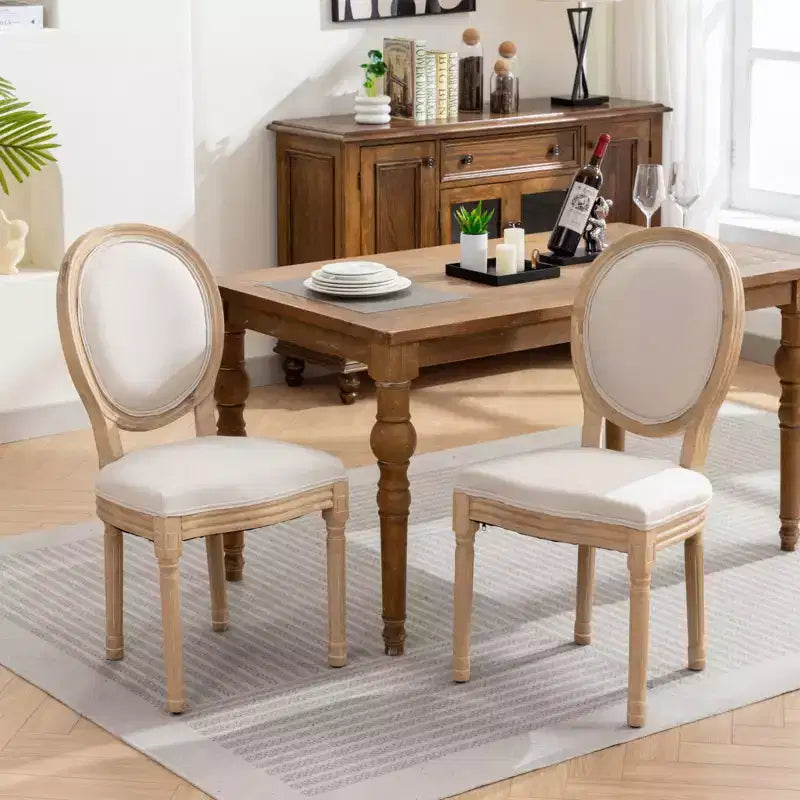 Chaise de salle à manger en bois massif de style français Vatros
