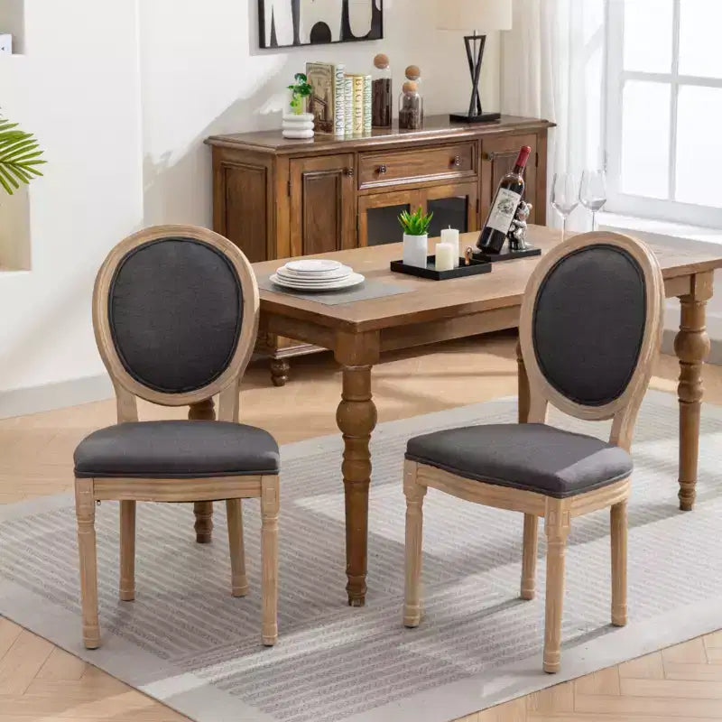 Chaise de salle à manger en bois massif de style français Vatros