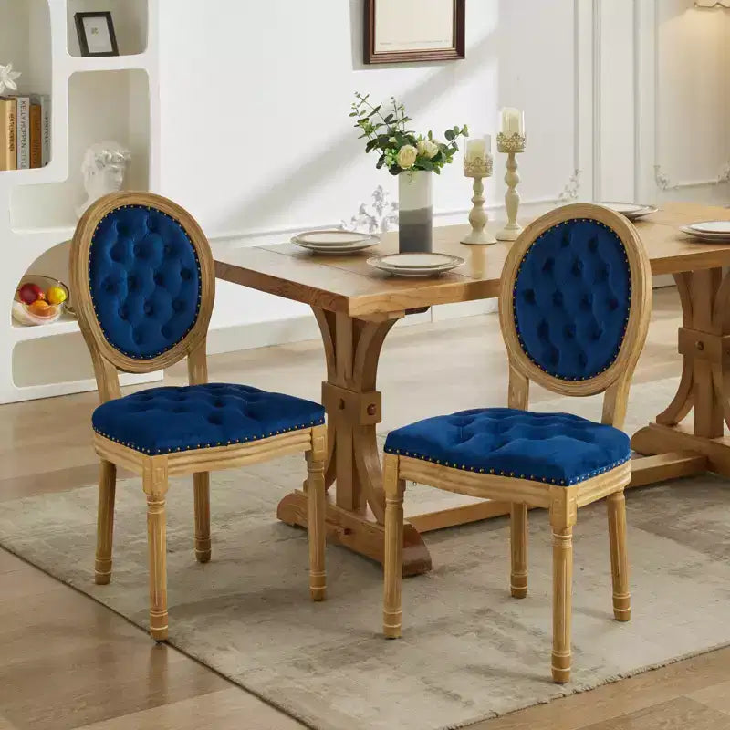 Chaise de salle à manger en bois massif de style français Vatros