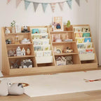 Étagère à Livres et Rangement de Jouets 4 Niveaux SUGIFT pour Enfants, Étagère à Livres 5 Couches en Tissu pour Tout-Petits, Organisateur de Rangement de Jouets pour Enfants, Bibliothèque en Tissu pour Enfants