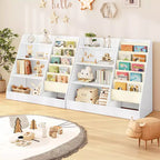 Étagère à Livres et Rangement de Jouets 4 Niveaux SUGIFT pour Enfants, Étagère à Livres 5 Couches en Tissu pour Tout-Petits, Organisateur de Rangement de Jouets pour Enfants, Bibliothèque en Tissu pour Enfants
