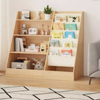 Étagère à Livres et Rangement de Jouets 4 Niveaux SUGIFT pour Enfants, Étagère à Livres 5 Couches en Tissu pour Tout-Petits, Organisateur de Rangement de Jouets pour Enfants, Bibliothèque en Tissu pour Enfants