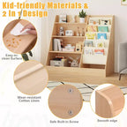 Étagère à Livres et Rangement de Jouets 4 Niveaux SUGIFT pour Enfants, Étagère à Livres 5 Couches en Tissu pour Tout-Petits, Organisateur de Rangement de Jouets pour Enfants, Bibliothèque en Tissu pour Enfants