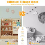 Étagère à Livres et Rangement de Jouets 4 Niveaux SUGIFT pour Enfants, Étagère à Livres 5 Couches en Tissu pour Tout-Petits, Organisateur de Rangement de Jouets pour Enfants, Bibliothèque en Tissu pour Enfants