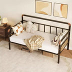Cadre de lit de repos métallique Acekool Twin Size, lit robuste pour salon, chambre à coucher ou chambre d'amis