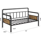 Cadre de lit de repos métallique Acekool Twin Size, lit robuste pour salon, chambre à coucher ou chambre d'amis