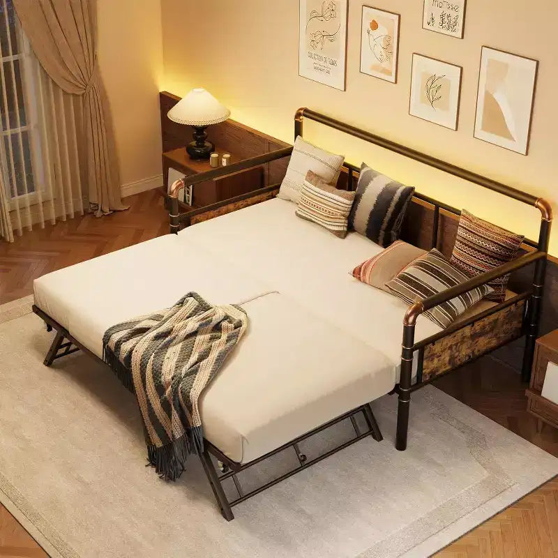 Cadre de lit de repos métallique Acekool Twin Size, lit robuste pour salon, chambre à coucher ou chambre d'amis