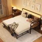 Cadre de lit de repos métallique Acekool Twin Size, lit robuste pour salon, chambre à coucher ou chambre d'amis