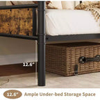 Cadre de lit de repos métallique Acekool Twin Size, lit robuste pour salon, chambre à coucher ou chambre d'amis